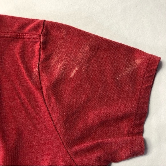 MLB Cleveland Indians Chief Wahoo Red V Neck T Shirt Size Large - Picture 5 of 8